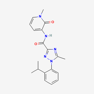 molecular formula C19H21N5O2 B7650601 5-methyl-N-(1-methyl-2-oxopyridin-3-yl)-1-(2-propan-2-ylphenyl)-1,2,4-triazole-3-carboxamide 