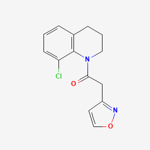 molecular formula C14H13ClN2O2 B7650632 1-(8-chloro-3,4-dihydro-2H-quinolin-1-yl)-2-(1,2-oxazol-3-yl)ethanone 