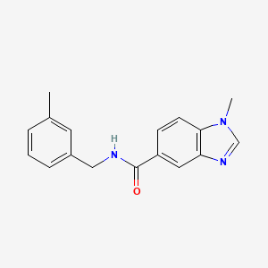 molecular formula C17H17N3O B7650635 1-methyl-N-[(3-methylphenyl)methyl]benzimidazole-5-carboxamide 