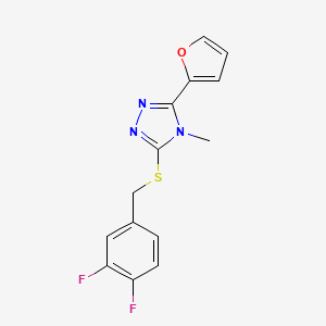 3-[(3,4-Difluorophenyl)methylsulfanyl]-5-(furan-2-yl)-4-methyl-1,2,4-triazole