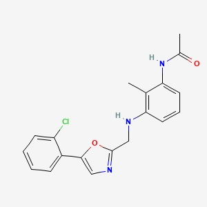 molecular formula C19H18ClN3O2 B7650681 N-[3-[[5-(2-chlorophenyl)-1,3-oxazol-2-yl]methylamino]-2-methylphenyl]acetamide 