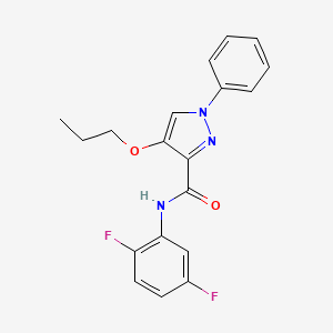 molecular formula C19H17F2N3O2 B7650711 N-(2,5-difluorophenyl)-1-phenyl-4-propoxypyrazole-3-carboxamide 