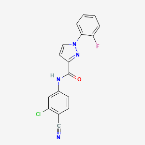 molecular formula C17H10ClFN4O B7650744 N-(3-chloro-4-cyanophenyl)-1-(2-fluorophenyl)pyrazole-3-carboxamide 