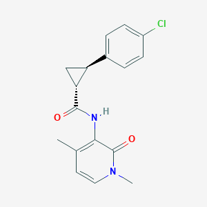 (1R,2R)-2-(4-chlorophenyl)-N-(1,4-dimethyl-2-oxopyridin-3-yl)cyclopropane-1-carboxamide