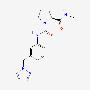 (2S)-2-N-methyl-1-N-[3-(pyrazol-1-ylmethyl)phenyl]pyrrolidine-1,2-dicarboxamide