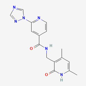 N-[(4,6-dimethyl-2-oxo-1H-pyridin-3-yl)methyl]-2-(1,2,4-triazol-1-yl)pyridine-4-carboxamide