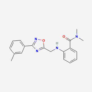 N,N-dimethyl-2-[[3-(3-methylphenyl)-1,2,4-oxadiazol-5-yl]methylamino]benzamide