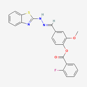 [4-[(E)-(1,3-benzothiazol-2-ylhydrazinylidene)methyl]-2-methoxyphenyl] 2-fluorobenzoate