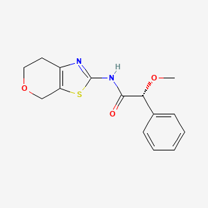 molecular formula C15H16N2O3S B7650788 (2R)-N-(6,7-dihydro-4H-pyrano[4,3-d][1,3]thiazol-2-yl)-2-methoxy-2-phenylacetamide 