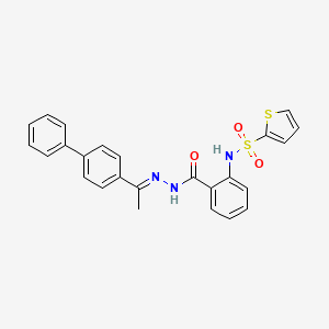 N-[(E)-1-(4-phenylphenyl)ethylideneamino]-2-(thiophen-2-ylsulfonylamino)benzamide