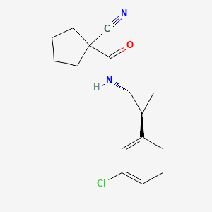 N-[(1R,2S)-2-(3-chlorophenyl)cyclopropyl]-1-cyanocyclopentane-1-carboxamide