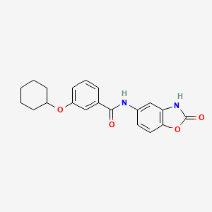 molecular formula C20H20N2O4 B7650922 3-cyclohexyloxy-N-(2-oxo-3H-1,3-benzoxazol-5-yl)benzamide 