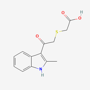 molecular formula C13H13NO3S B7650933 2-[2-(2-methyl-1H-indol-3-yl)-2-oxoethyl]sulfanylacetic acid 