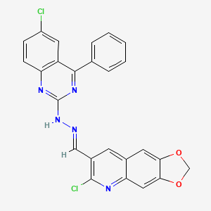 6-chloro-7-{(E)-[2-(6-chloro-4-phenylquinazolin-2-yl)hydrazinylidene]methyl}[1,3]dioxolo[4,5-g]quinoline