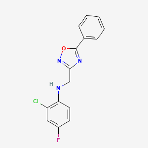 2-chloro-4-fluoro-N-[(5-phenyl-1,2,4-oxadiazol-3-yl)methyl]aniline