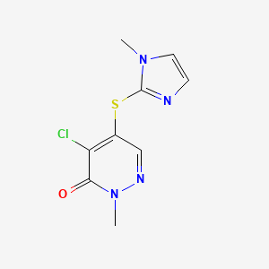 molecular formula C9H9ClN4OS B7650989 4-Chloro-2-methyl-5-(1-methylimidazol-2-yl)sulfanylpyridazin-3-one 