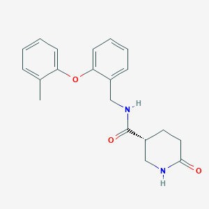 molecular formula C20H22N2O3 B7651009 (3R)-N-[[2-(2-methylphenoxy)phenyl]methyl]-6-oxopiperidine-3-carboxamide 