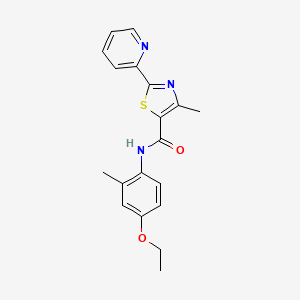 molecular formula C19H19N3O2S B7651029 N-(4-ethoxy-2-methylphenyl)-4-methyl-2-pyridin-2-yl-1,3-thiazole-5-carboxamide 