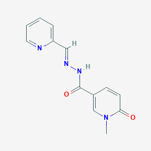 molecular formula C13H12N4O2 B7651083 1-methyl-6-oxo-N'-[(1E)-pyridin-2-ylmethylene]-1,6-dihydropyridine-3-carbohydrazide 