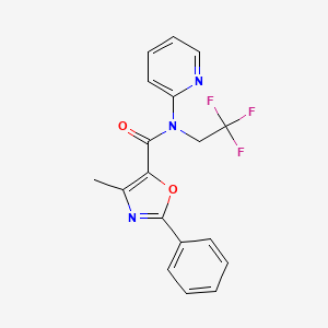 4-methyl-2-phenyl-N-pyridin-2-yl-N-(2,2,2-trifluoroethyl)-1,3-oxazole-5-carboxamide