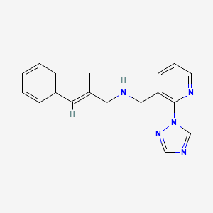 molecular formula C18H19N5 B7651096 (E)-2-methyl-3-phenyl-N-[[2-(1,2,4-triazol-1-yl)pyridin-3-yl]methyl]prop-2-en-1-amine 