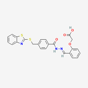 2-[2-[(E)-[[4-(1,3-benzothiazol-2-ylsulfanylmethyl)benzoyl]hydrazinylidene]methyl]phenoxy]acetic acid