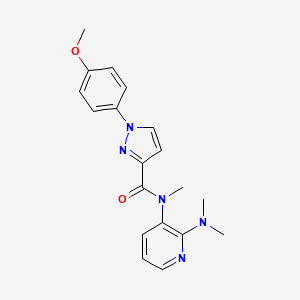 molecular formula C19H21N5O2 B7651159 N-[2-(dimethylamino)pyridin-3-yl]-1-(4-methoxyphenyl)-N-methylpyrazole-3-carboxamide 