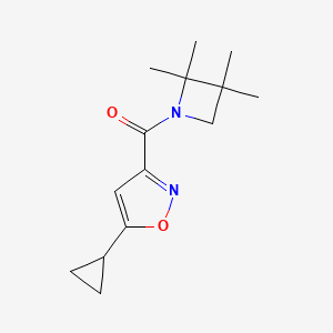 molecular formula C14H20N2O2 B7651195 (5-Cyclopropyl-1,2-oxazol-3-yl)-(2,2,3,3-tetramethylazetidin-1-yl)methanone 