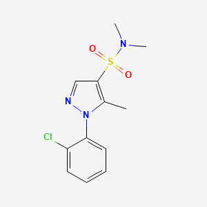 molecular formula C12H14ClN3O2S B7651197 1-(2-chlorophenyl)-N,N,5-trimethylpyrazole-4-sulfonamide 