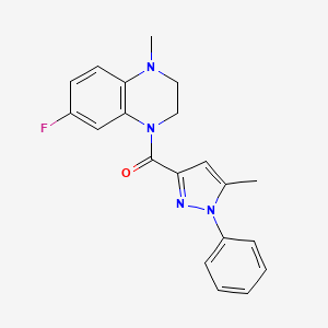 (7-Fluoro-4-methyl-2,3-dihydroquinoxalin-1-yl)-(5-methyl-1-phenylpyrazol-3-yl)methanone