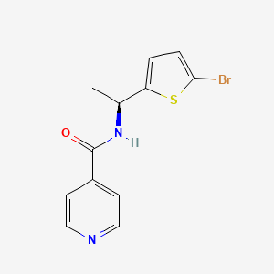 N-[(1S)-1-(5-bromothiophen-2-yl)ethyl]pyridine-4-carboxamide