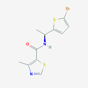 molecular formula C11H11BrN2OS2 B7651266 N-[(1S)-1-(5-bromothiophen-2-yl)ethyl]-4-methyl-1,3-thiazole-5-carboxamide 