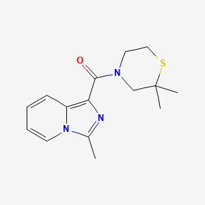 molecular formula C15H19N3OS B7651284 (2,2-Dimethylthiomorpholin-4-yl)-(3-methylimidazo[1,5-a]pyridin-1-yl)methanone 