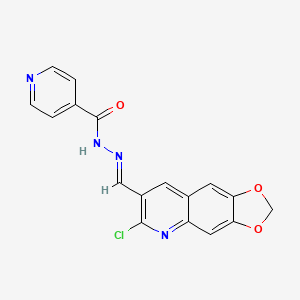 N'-[(E)-(6-chloro[1,3]dioxolo[4,5-g]quinolin-7-yl)methylidene]pyridine-4-carbohydrazide