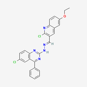 6-chloro-2-{(2E)-2-[(2-chloro-6-ethoxyquinolin-3-yl)methylidene]hydrazinyl}-4-phenylquinazoline