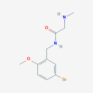 molecular formula C11H15BrN2O2 B7651371 N-[(5-bromo-2-methoxyphenyl)methyl]-2-(methylamino)acetamide 