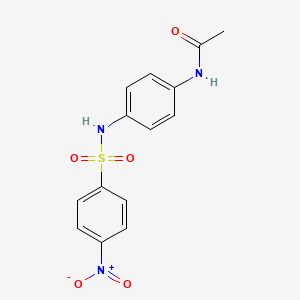 molecular formula C14H13N3O5S B7651379 N-[4-[(4-nitrophenyl)sulfonylamino]phenyl]acetamide 