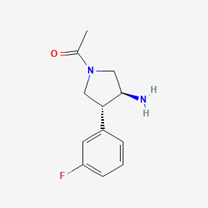 1-[(3S,4R)-3-amino-4-(3-fluorophenyl)pyrrolidin-1-yl]ethanone