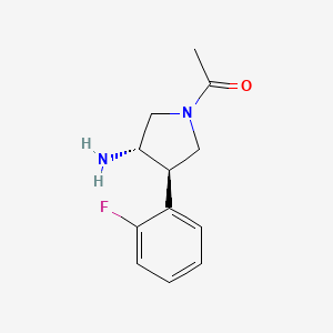 1-[(3S,4R)-3-amino-4-(2-fluorophenyl)pyrrolidin-1-yl]ethanone