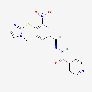 N-[(E)-[4-(1-methylimidazol-2-yl)sulfanyl-3-nitrophenyl]methylideneamino]pyridine-4-carboxamide