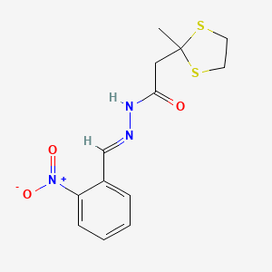 2-(2-methyl-1,3-dithiolan-2-yl)-N'-[(E)-(2-nitrophenyl)methylidene]acetohydrazide