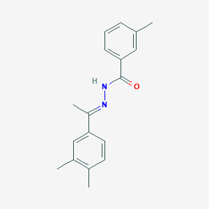 molecular formula C18H20N2O B7651441 N-[(E)-1-(3,4-dimethylphenyl)ethylideneamino]-3-methylbenzamide 