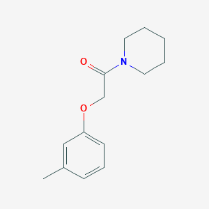 molecular formula C14H19NO2 B7651443 2-(3-Methylphenoxy)-1-piperidin-1-ylethanone 