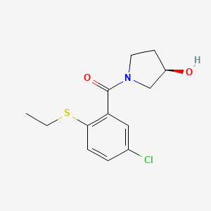 molecular formula C13H16ClNO2S B7651462 (5-chloro-2-ethylsulfanylphenyl)-[(3R)-3-hydroxypyrrolidin-1-yl]methanone 