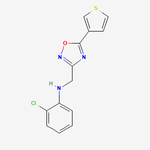 molecular formula C13H10ClN3OS B7651494 2-chloro-N-[(5-thiophen-3-yl-1,2,4-oxadiazol-3-yl)methyl]aniline 