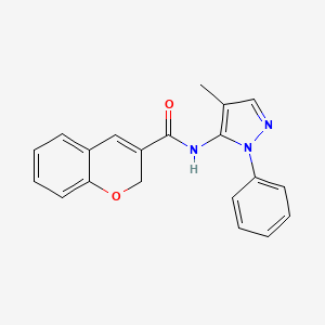 molecular formula C20H17N3O2 B7651512 N-(4-methyl-2-phenylpyrazol-3-yl)-2H-chromene-3-carboxamide 