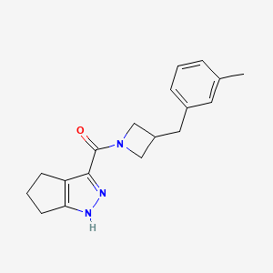 molecular formula C18H21N3O B7651532 [3-[(3-Methylphenyl)methyl]azetidin-1-yl]-(1,4,5,6-tetrahydrocyclopenta[c]pyrazol-3-yl)methanone 