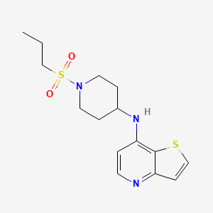 molecular formula C15H21N3O2S2 B7651541 N-(1-propylsulfonylpiperidin-4-yl)thieno[3,2-b]pyridin-7-amine 