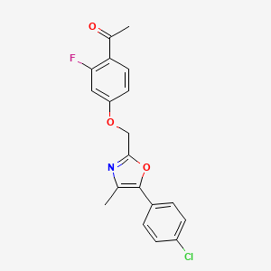 1-[4-[[5-(4-Chlorophenyl)-4-methyl-1,3-oxazol-2-yl]methoxy]-2-fluorophenyl]ethanone