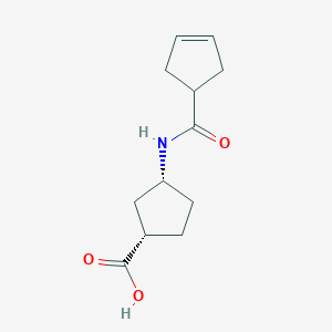 molecular formula C12H17NO3 B7651558 (1S,3R)-3-(cyclopent-3-ene-1-carbonylamino)cyclopentane-1-carboxylic acid 